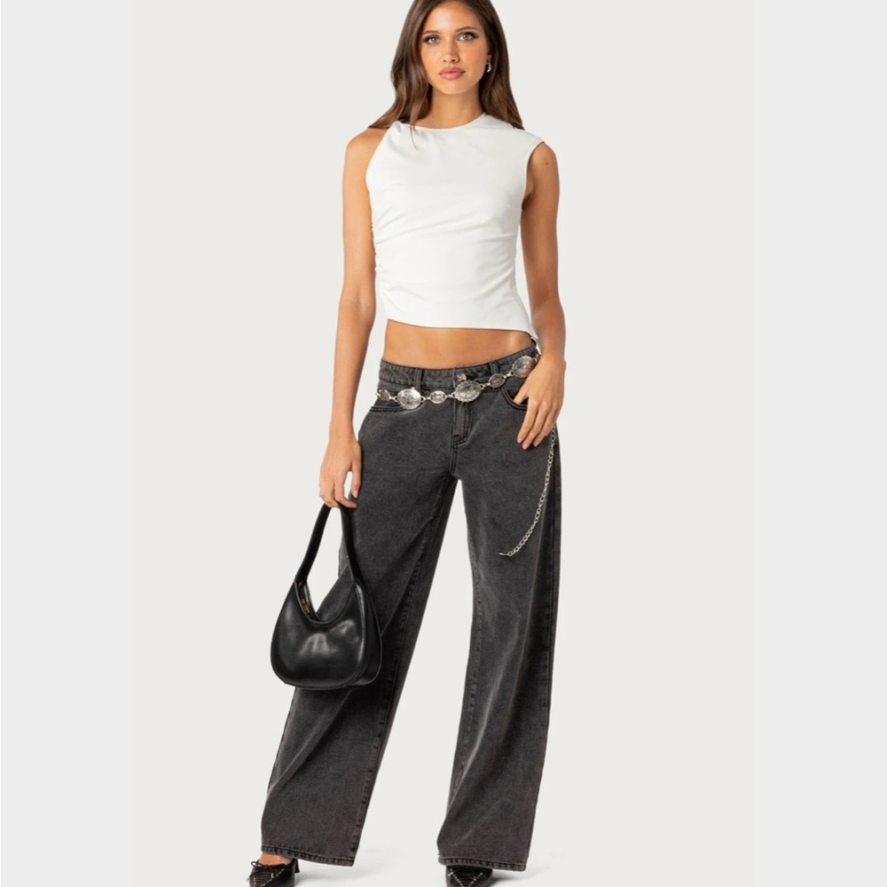 Edikted Raelynn Washed Low Rise Baggy Jeans - Picture 5 of 5